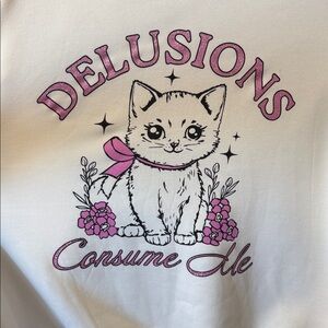 Wound Up SZ XS Cream Cat Sweatshirt NWT